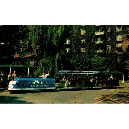 Carte postale Sheraton-Park Hotel petit train Washington D.C. États-Unis