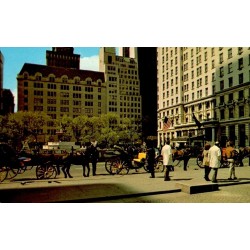 Carte postale Central Park South New York City fiacres États-Unis