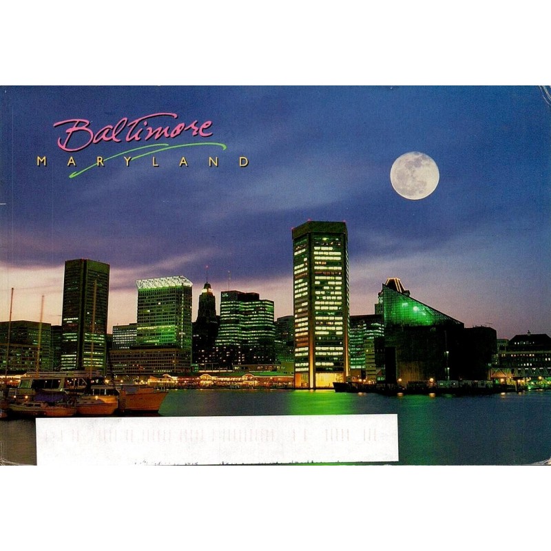 Carte postale Baltimore Maryland skyline nocturne Inner Harbor