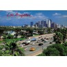 Carte postale Los Angeles Californie skyline Downtown autoroute palmiers USA