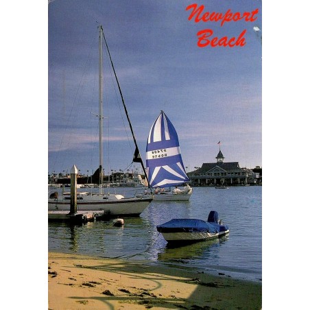 Carte postale Newport Beach Californie marina Balboa Pavilion voiliers USA