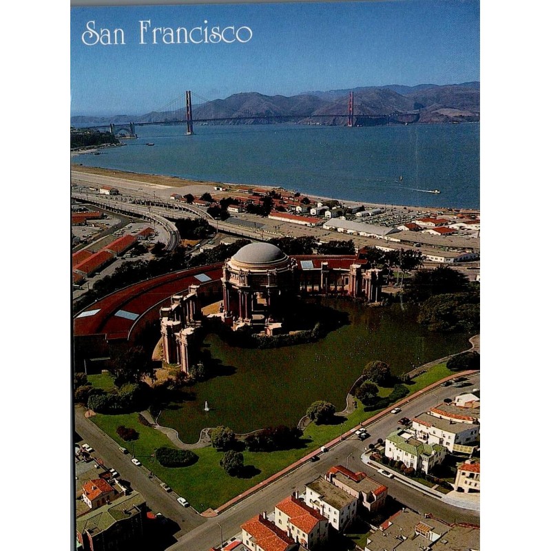 Carte postale San Francisco Palace of Fine Arts Golden Gate Bridge Californie