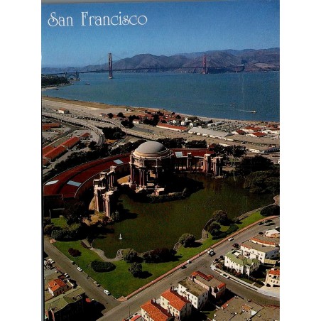 Carte postale San Francisco Palace of Fine Arts Golden Gate Bridge Californie