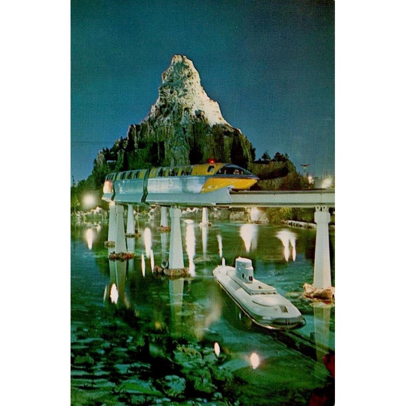 Carte postale Disneyland Anaheim Matterhorn Mountain Monorail Californie