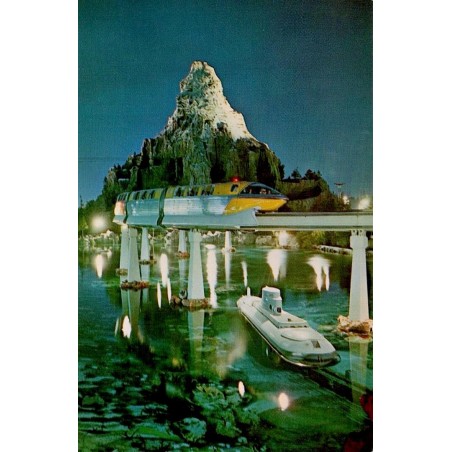 Carte postale Disneyland Anaheim Matterhorn Mountain Monorail Californie