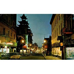 Carte postale San Francisco Chinatown at Night Grant Avenue Californie