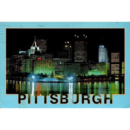 Carte postale moderne Pittsburgh skyline nocturne Pennsylvanie États-Unis