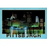 Carte postale moderne Pittsburgh skyline nocturne Pennsylvanie États-Unis