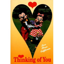 Carte postale Disney Mickey Minnie Thinking of You Love From California
