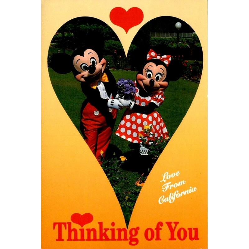 Carte postale Disney Mickey Minnie Thinking of You Love From California