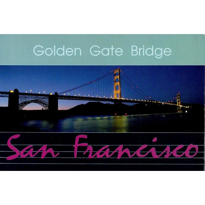 Carte postale moderne Golden Gate Bridge San Francisco de nuit non circulée