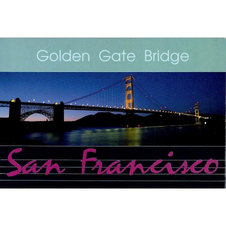 Carte postale moderne Golden Gate Bridge San Francisco de nuit non circulée