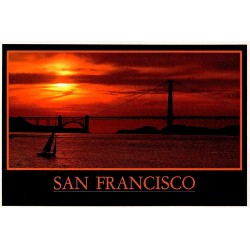 Carte postale moderne Golden Gate Bridge au coucher du soleil San Francisco non circulée