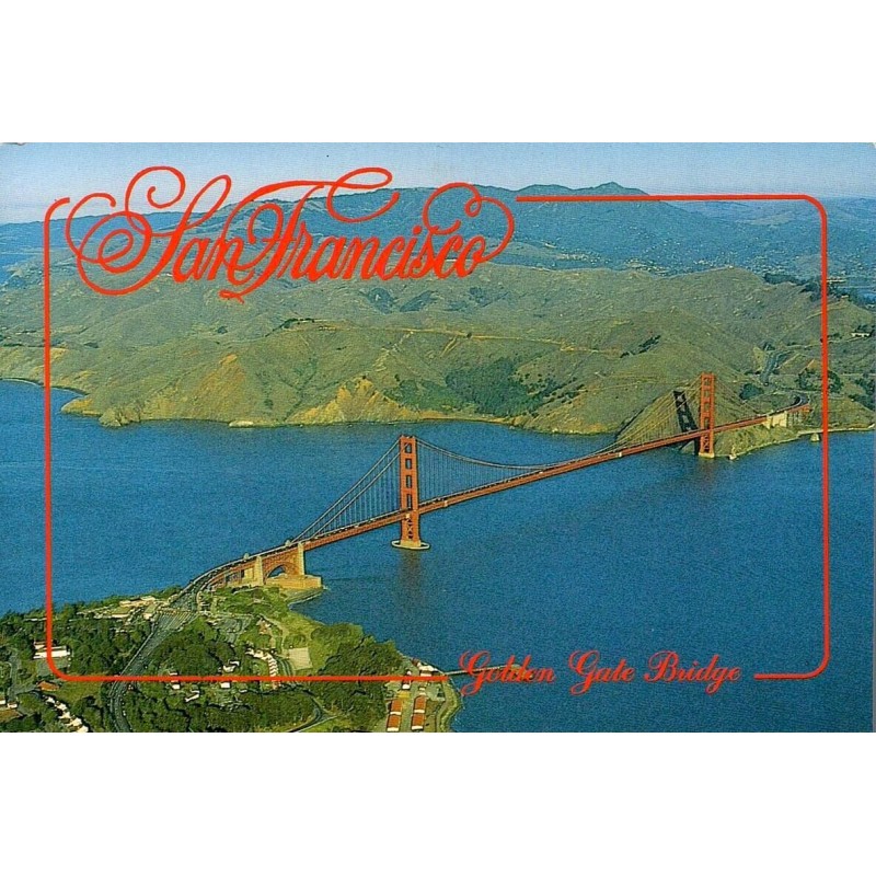 Carte postale moderne vue aérienne du Golden Gate Bridge San Francisco Californie