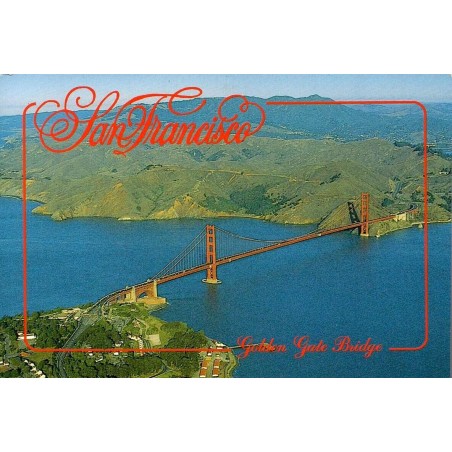 Carte postale moderne vue aérienne du Golden Gate Bridge San Francisco Californie