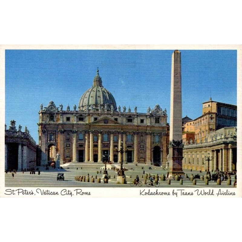 Carte postale CPSM Basilique Saint-Pierre Vatican Rome TWA Kodachrome