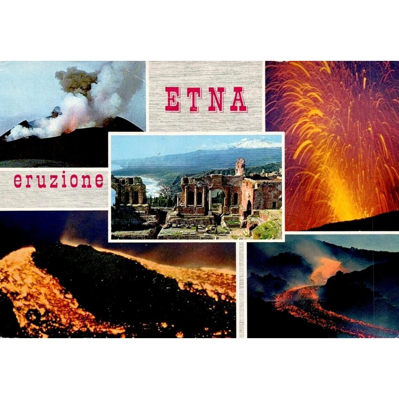 Carte postale moderne Etna éruption volcan Sicile Italie