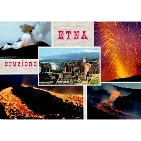 Carte postale moderne Etna éruption volcan Sicile Italie