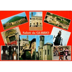 Carte postale moderne Saluti da Gubbio Ombrie Italie monuments