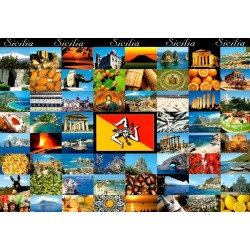 Carte postale moderne multivues Sicile Italie Etna temples paysages tourisme
