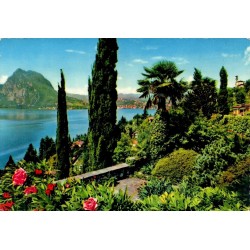 Carte postale moderne Lugano Golfe Monte San Salvatore Lac de Lugano Suisse