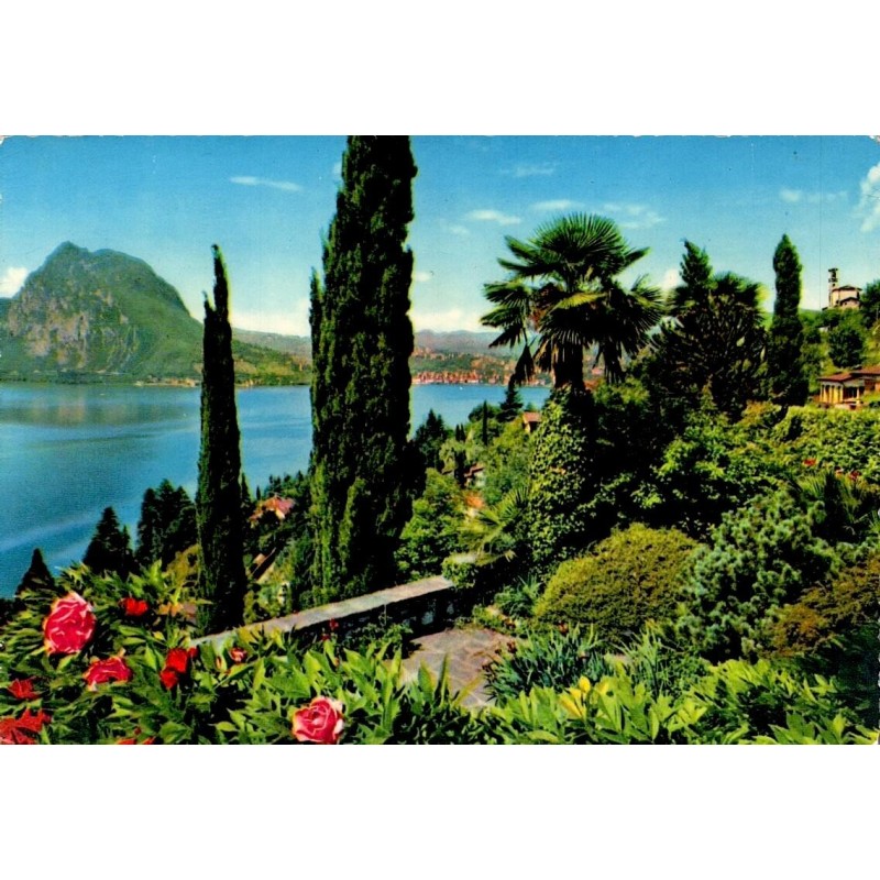 Carte postale moderne Lugano Golfe Monte San Salvatore Lac de Lugano Suisse