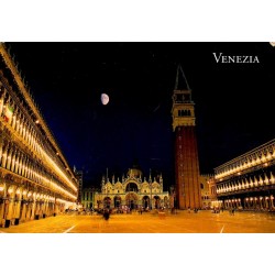 Piazza San Marco de nuit à Venise Italie Carte Postale CPM