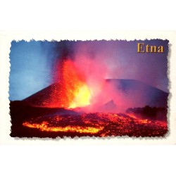 Éruption de l'Etna en Sicile Italie Carte Postale CPM