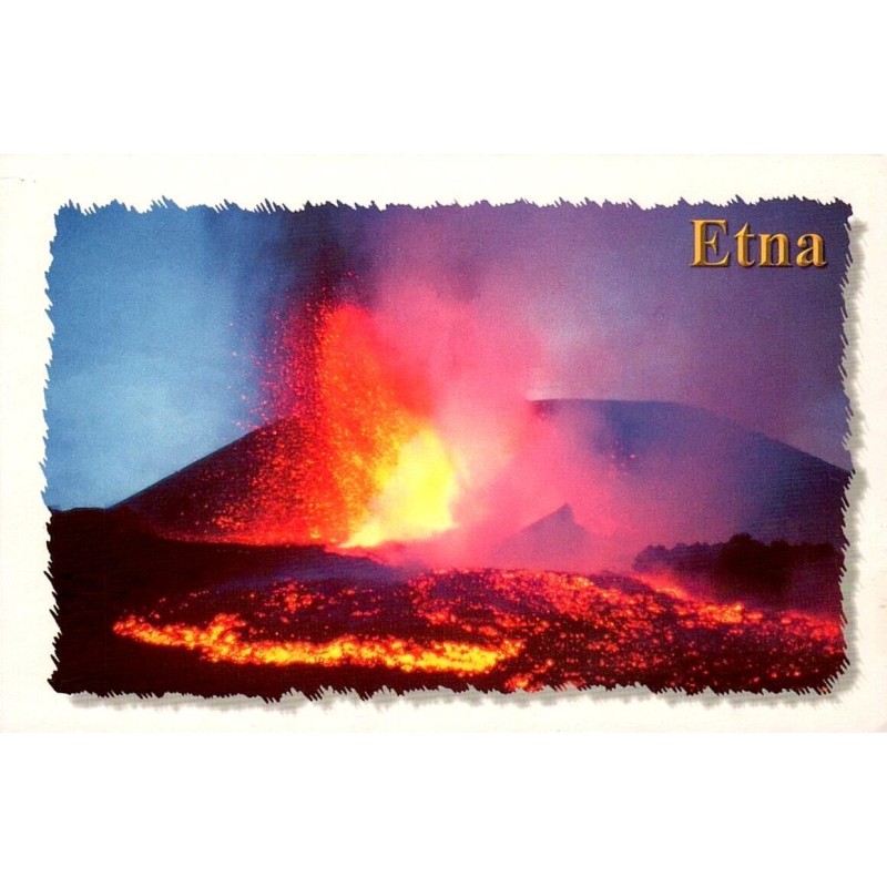 Éruption de l'Etna en Sicile Italie Carte Postale CPM