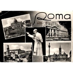 Pie XII et basiliques de Rome Italie Carte Postale CPSM