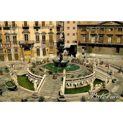 Palermo Piazza Pretoria Sicile carte postale moderne fontaine