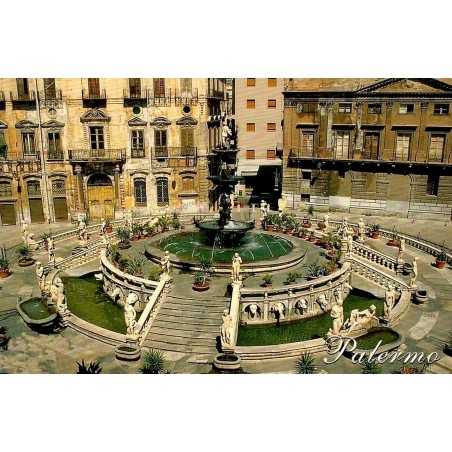 Palermo Piazza Pretoria Sicile carte postale moderne fontaine