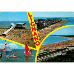 CPM Lignano multivues des plages et du front de mer Italie années 1980