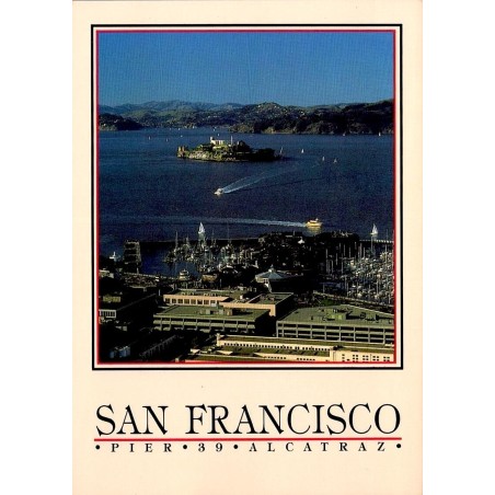 CPM San Francisco vue sur Alcatraz et Pier 39 depuis Coit Tower Californie