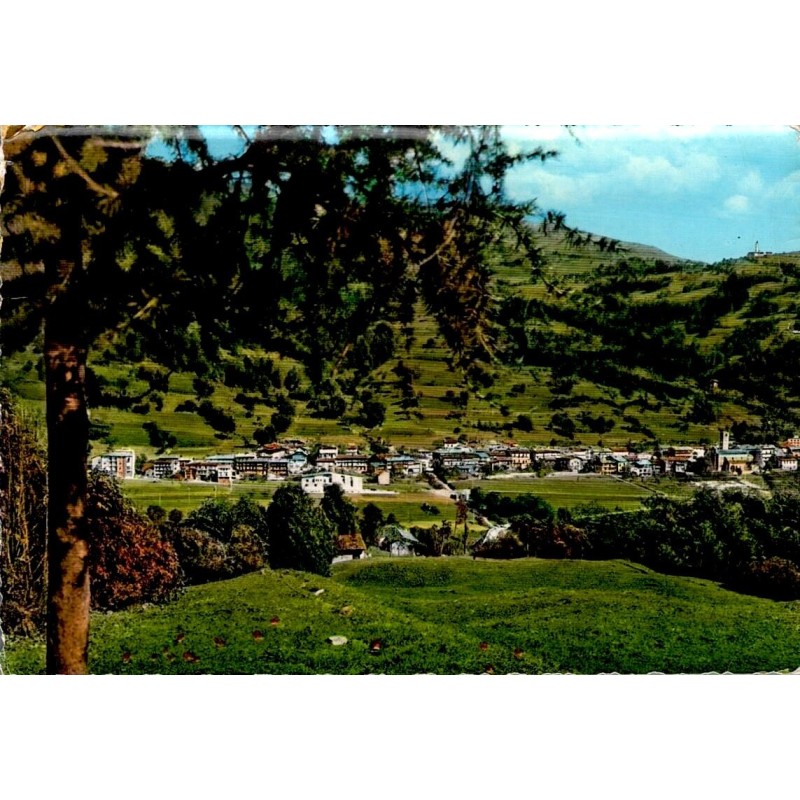 CPSM Sampeyre vallée Varaita panorama Piémont Italie carte postale circulée