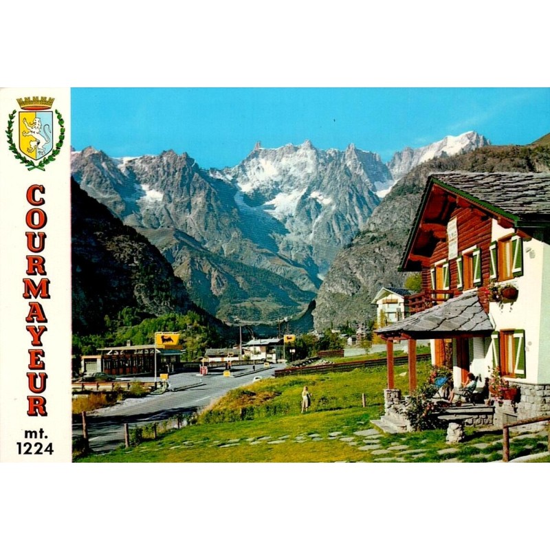CPSM Courmayeur Mont Blanc Grandes Jorasses Dent du Géant Vallée d'Aoste Italie