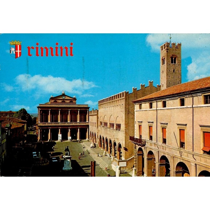 CPM Rimini Piazza Cavour Italie carte postale moderne circulée 1988