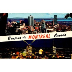 CPM Montréal panorama de jour et de nuit depuis le Mont-Royal Québec Canada