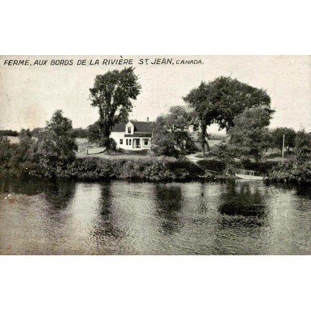 CPA ferme aux bords de la rivière Saint-Jean Canada paysage rural ancien