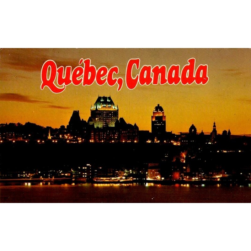 CPM vue de nuit Québec Château Frontenac Canada