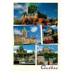CPM Québec Château Frontenac multivues Québec Canada circulée 2004
