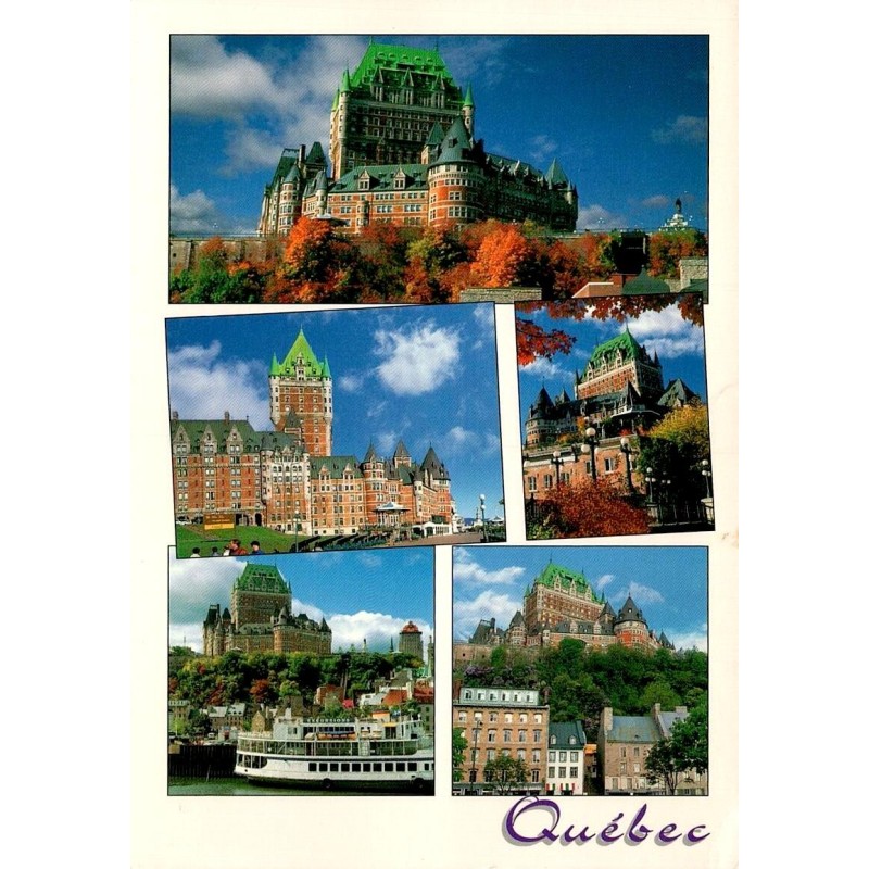 CPM Québec Château Frontenac multivues Québec Canada circulée 2004