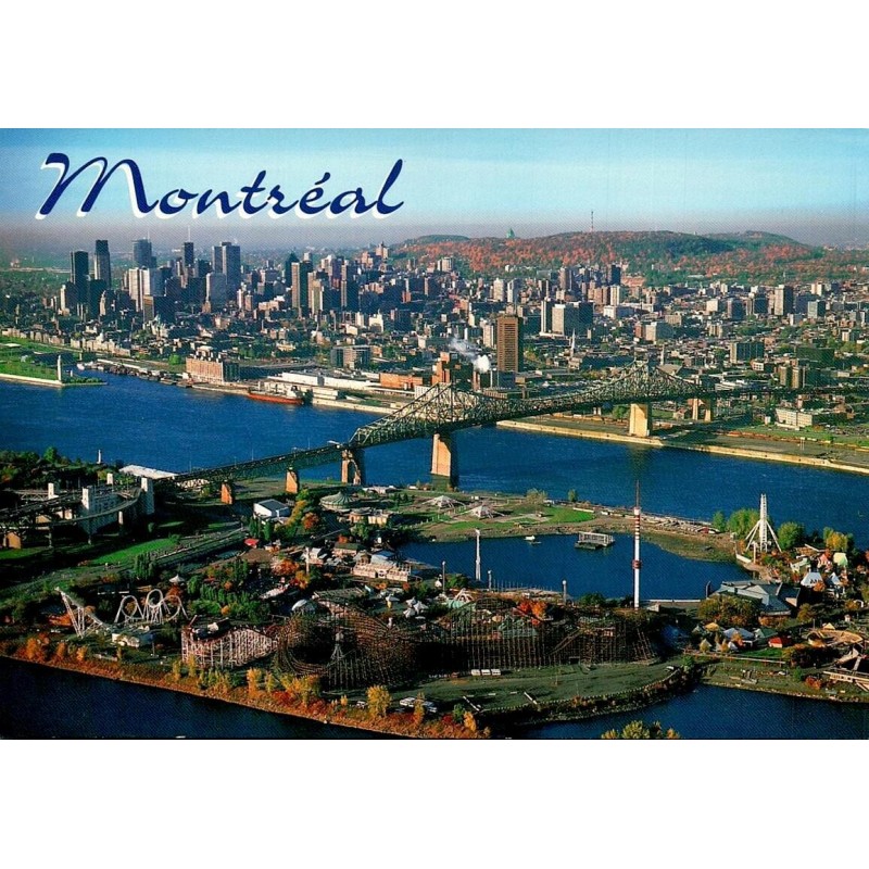 CPM Montréal pont Jacques-Cartier La Ronde vue aérienne Québec Canada