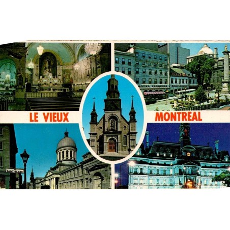 CPM Le Vieux Montréal Québec Canada montage monuments historiques