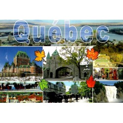 CPM Québec Bienvenue à Québec montage touristique Château Frontenac Canada