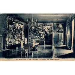 Carte postale ancienne château de Vizille salon des tapisseries intérieur