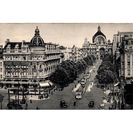 CPSM de l'Avenue de Keyzer et de la Gare Centrale d'Anvers en Belgique