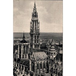 CPSM de la cathédrale Notre-Dame d'Anvers vue aérienne en Belgique