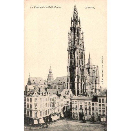 CPA Anvers flèche de la cathédrale Notre-Dame Belgique éditée par G. Hermans