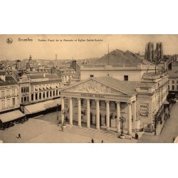 CPA Bruxelles Théâtre Royal de la Monnaie et église Sainte-Gudule Belgique